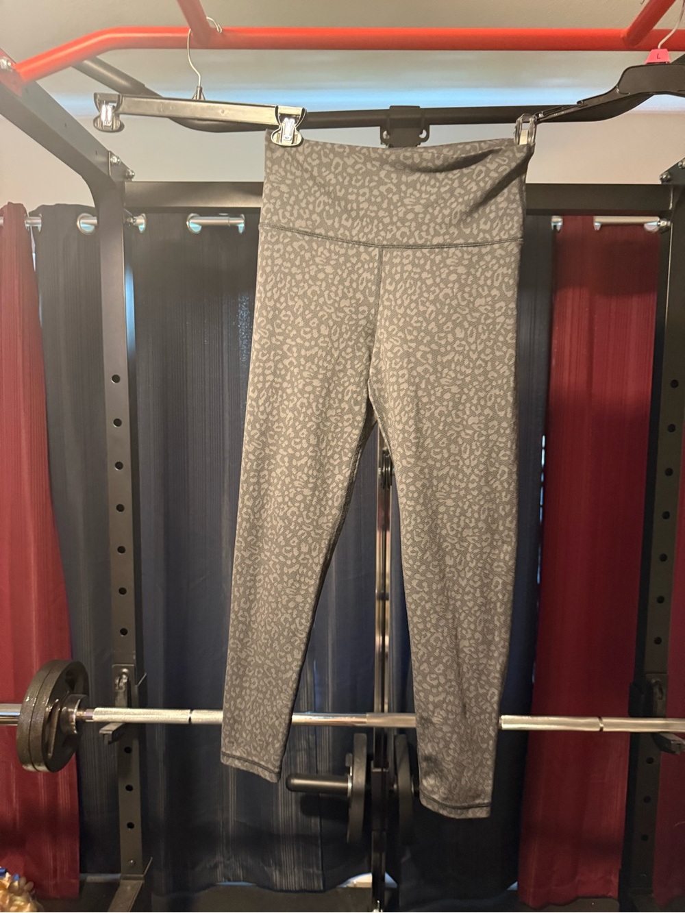 aerie Black & Charcoal Leopard Print High-Rise Leggings